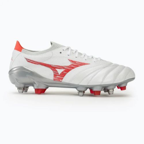Încălțîminte de fotbal pentru bărbați Mizuno Morelia Neo IV Β Japan Mix white/radiant red/hot coral