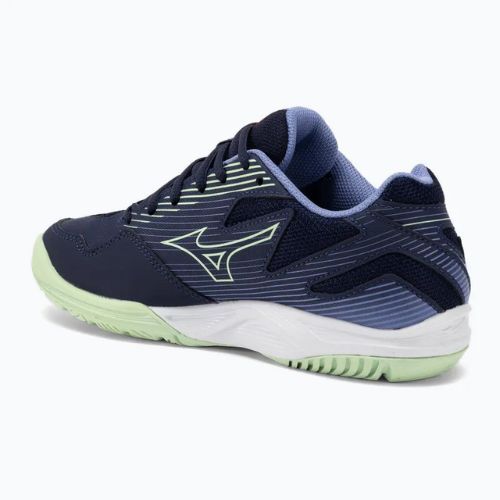 Încălțăminte de volei pentru copii Mizuno Cyclone Speed 4 Jr eblue/tech green/lolite