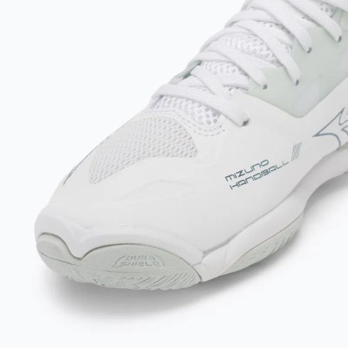 Încălțăminte de handbal pentru femei Mizuno Wave Mirage 5 white/glacial ridge/patinagreen