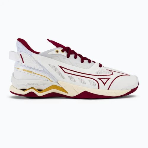 Încălțăminte de handbal pentru femei Mizuno Wave Mirage 5 white/cabernet/mp gold