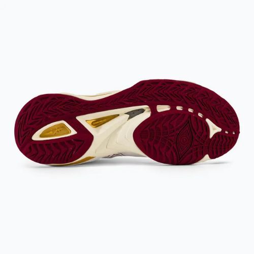 Încălțăminte de handbal pentru femei Mizuno Wave Mirage 5 white/cabernet/mp gold