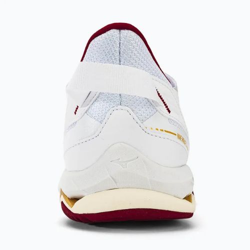 Încălțăminte de handbal pentru femei Mizuno Wave Mirage 5 white/cabernet/mp gold