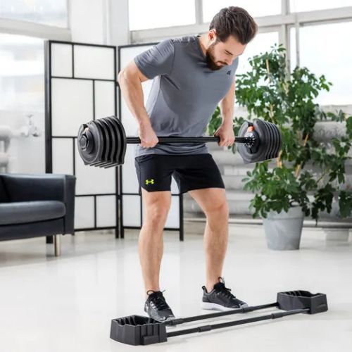 Halteră/bară 2w1 XTREXO TRX-ABD40 1-40 kg negru/portocaliu