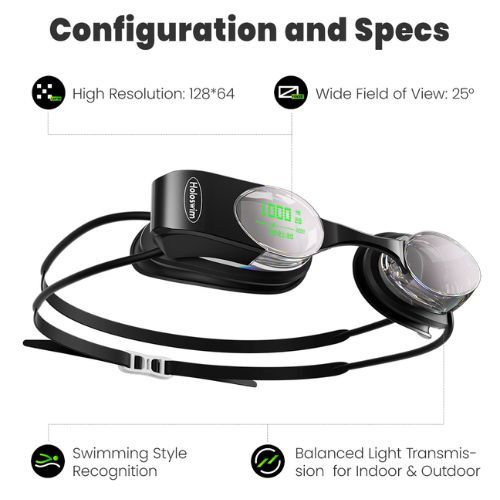 Ochelari de înot Holoswim Smart black