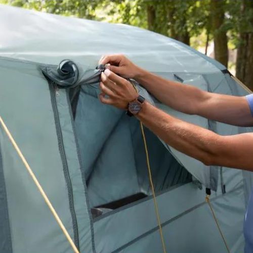 Cort de camping gonflabil pentru 6 persoane KADVA AIRcamp 6.33 verde