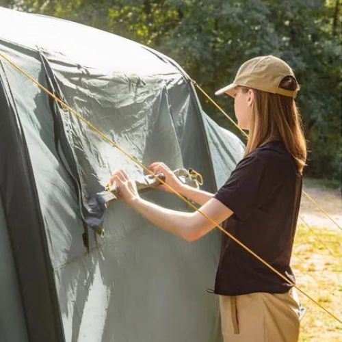 Cort de camping gonflabil pentru 8 persoane KADVA AIRcamp 8.44 verde