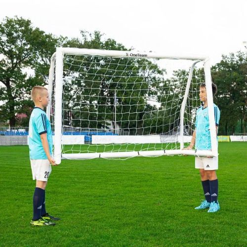 Poartă de fotbal OneTeam PVC 244 x 150 cm albă