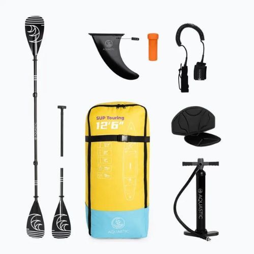 Placă SUP AQUASTIC Touring 12'6" galben