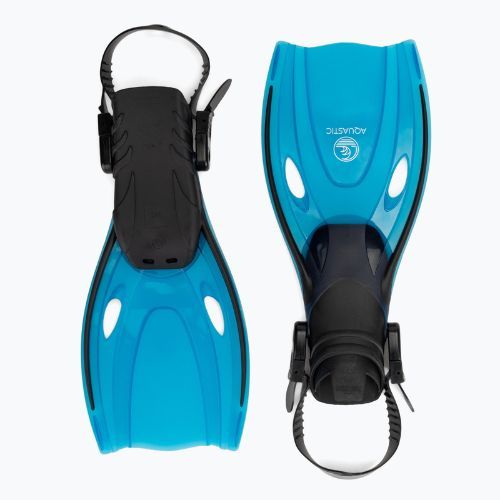 Set de snorkeling pentru copii AQUASTIC Shelly mască + tub + labe albastru