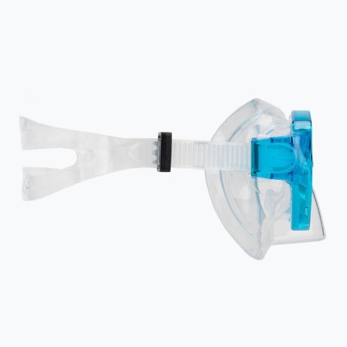 Set de snorkeling pentru copii AQUASTIC Shelly mască + tub + labe albastru