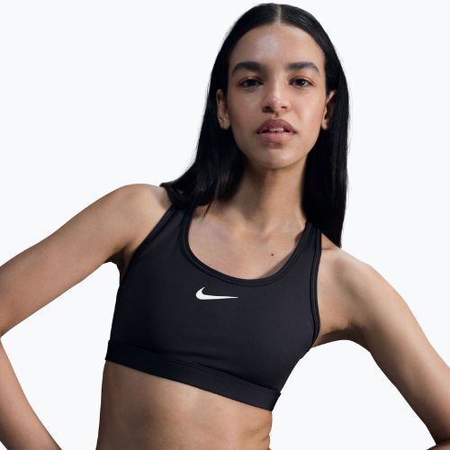 Sutien de antrenament Nike Swoosh Medium Support black/white