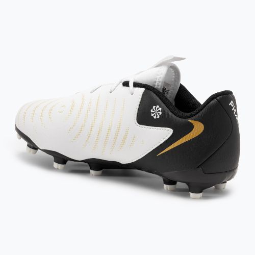 Încălțăminte de fotbal pentru copii Nike Phantom GX II Academy FG/MG Junior white/metallic gold coin/black
