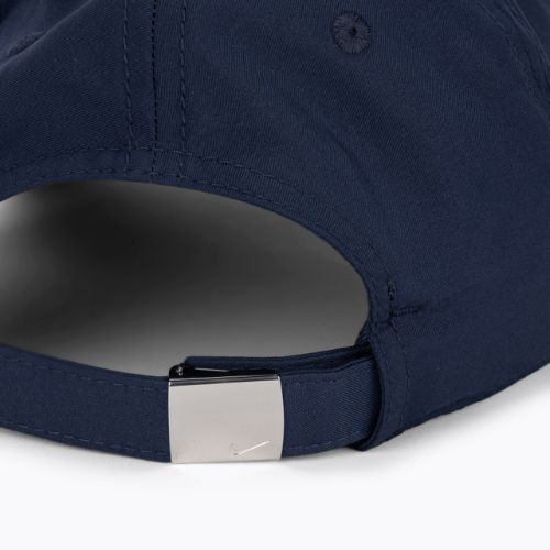 Șapcă Nike Dri-Fit Club Unstructured Metal Swoosh midnight navy/metallic silver