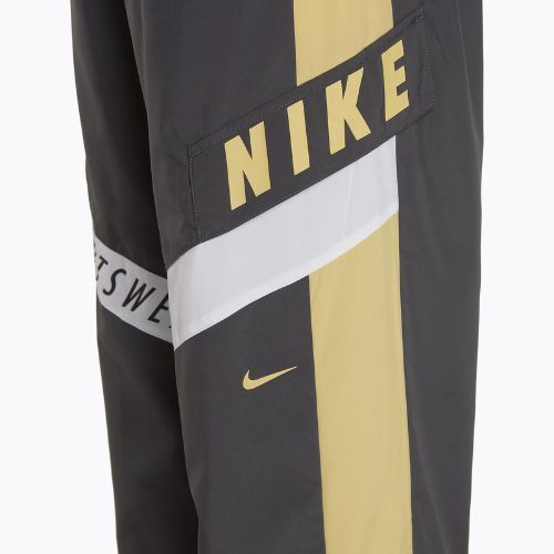 Pantaloni pentru femei Nike Sportswear Woven High-Waisted dark smoke grey/saturn gold/white