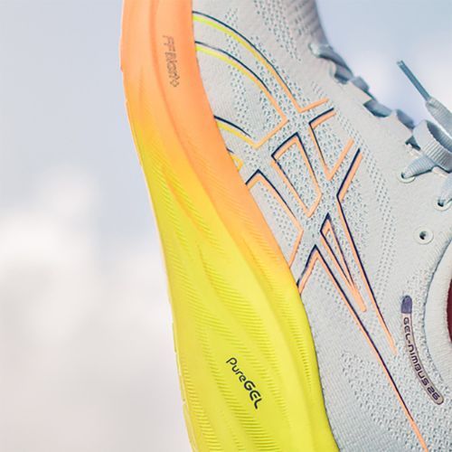 Încălțăminte de alergare pentru bărbați ASICS Gel-Nimbus 26 Paris cool grey/safety yellow