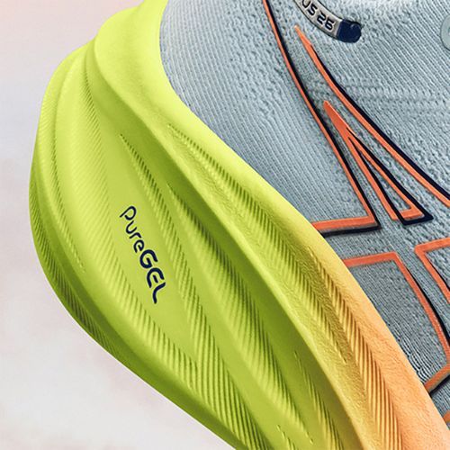 Încălțăminte de alergare pentru bărbați ASICS Gel-Nimbus 26 Paris cool grey/safety yellow