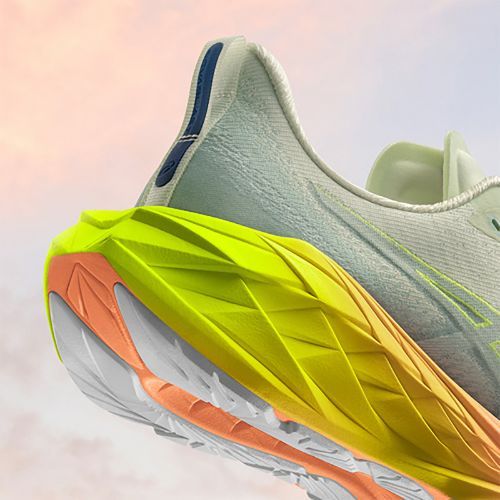 Încălțăminte de alergare pentru femei  ASICS Novablast 4 Paris cool matcha/safety yellow