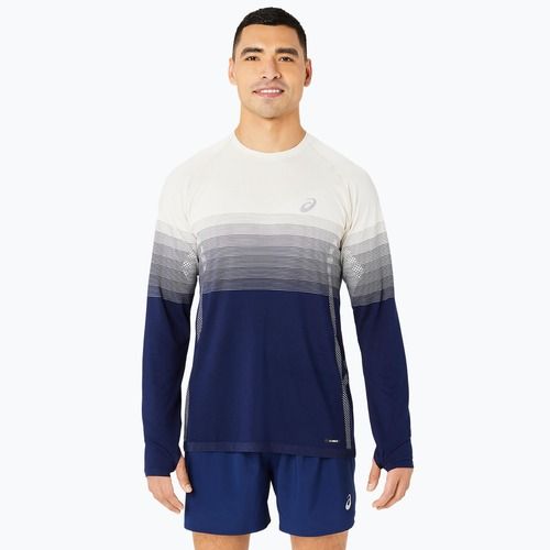 Longsleeve de alergare pentru bărbați  ASICS Seamless birch/blue expanse