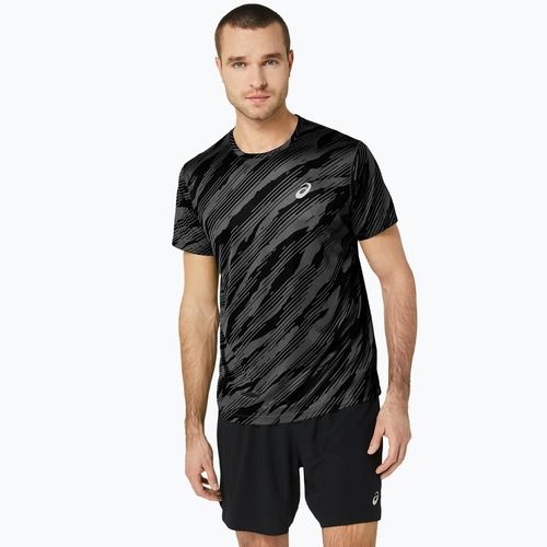 Tricou de alergare pentru bărbați ASICS All Over Print Top graphite grey/performance black