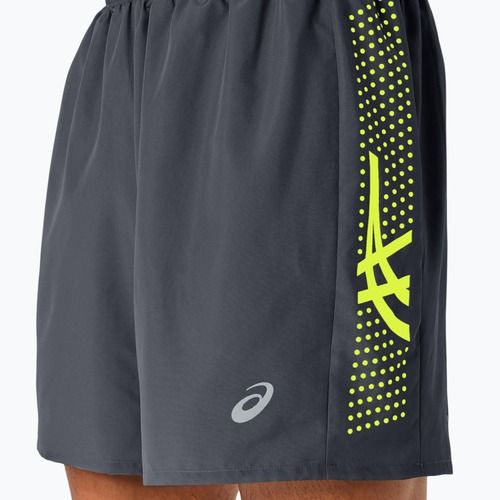 Pantaloni scurți de alergare pentru bărbați ASICS Icon performance carrier grey / safety yellow
