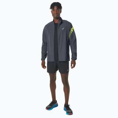 Jachetă de alergare pentru bărbați ASICS Icon carrier grey / safety yellow