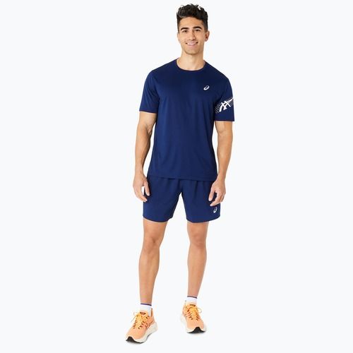 Tricou de alergare pentru bărbați ASICS Icon Top blue expanse/brich