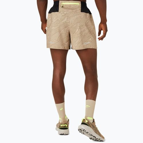 Pantaloni scurți de alergare pentru bărbați ASICS Fujitrail All Over Print 5IN pepper