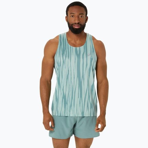 Tank top de alergare pentru bărbați ASICS  Road All Over Print Singlet light celadon/celadon