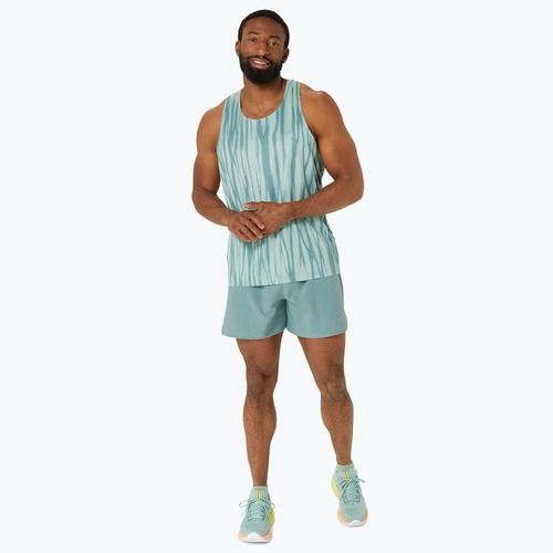 Tank top de alergare pentru bărbați ASICS  Road All Over Print Singlet light celadon/celadon