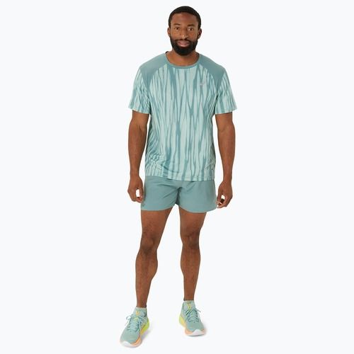 Tricou de alergare pentru bărbați ASICS Road All Over Print Top light celadon/celadon