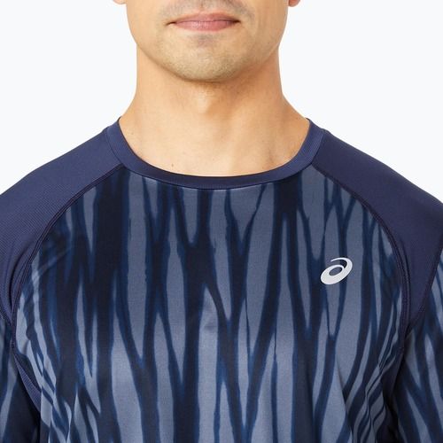 Tricou de alergare pentru bărbați ASICS Road All Over Print Top blue expanse/midnight