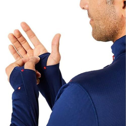 Bluză de alergare pentru bărbați ASICS Road Winter 1/2 Zip Mid Layer blue expanse