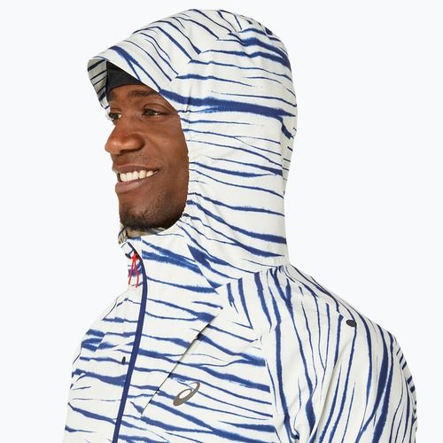 Jachetă de alergare pentru bărbați ASICS Metarun Shibori Waterproof brich/blue expanse