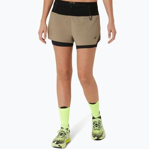 Pantaloni scurți de alergare pentru femei ASICS Fujitrail 2-N-1 pepper / performance black