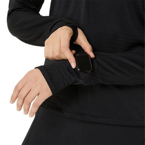 Bluză de alergare pentru femei ASICS Road Winter 1/2 Zip Mid Layer performance black