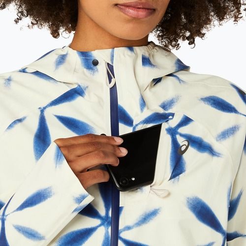 Jachetă de alergare pentru femei ASICS Metarun Shibori Waterproof birch / blue expanse