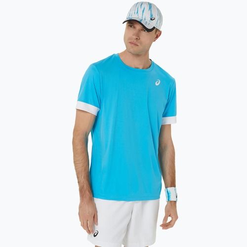 Tricou de tenis pentru bărbați ASICS Court SS Top digital aqua/brilliant white