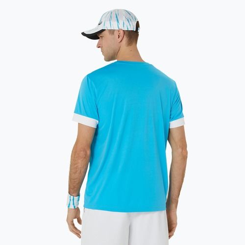 Tricou de tenis pentru bărbați ASICS Court SS Top digital aqua/brilliant white