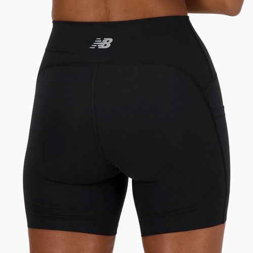 Pantaloni scurți pentru femei New Balance Sleek Pocket High Rise 6" black