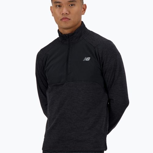 Longsleeve de alergare pentru bărbați New Balance Athletics Heat Grid 1/2 Zip black
