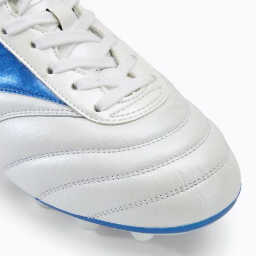 Încălțăminte de fotbal pentru bărbați Mizuno Morelia II Elite Md white/laser blue/gold