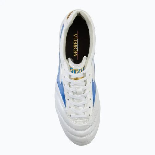 Încălțăminte de fotbal pentru bărbați Mizuno Morelia II Elite Md white/laser blue/gold