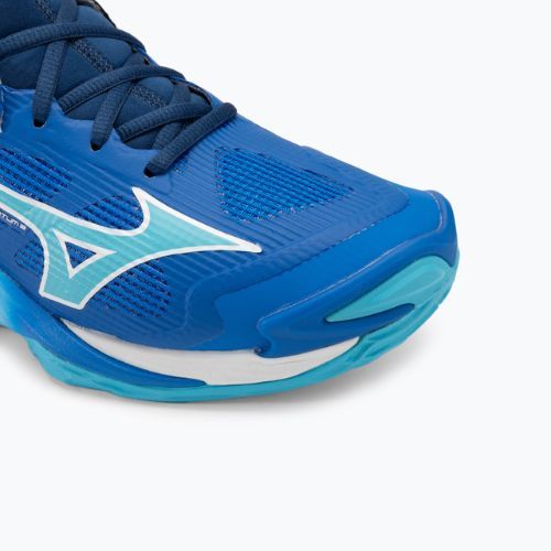 Încălțăminte de volei pentru bărbați Mizuno Wave Momentum 3 Mid mugen blue/white/estate blue