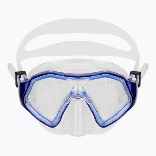 Set de snorkeling pentru copii AQUASTIC Shelly mască + tub albastru închis