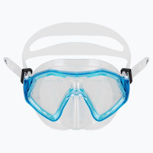 Set de snorkeling pentru copii AQUASTIC Shelly mască + tub albastru deschis
