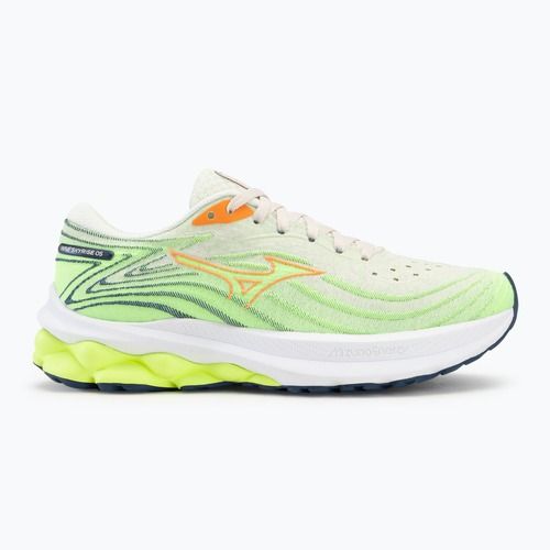 Încălțăminte de alergare pentru femei Mizuno Wave Skyrise 5 pristine/vibrant orange/mizuno neo lime