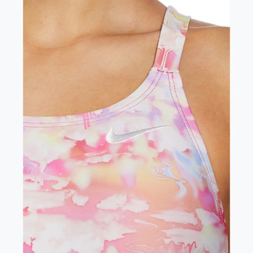 Costum de baie dintr-o piesă pentru femei Nike Hydrastrong Multi Print Fastback warm multi