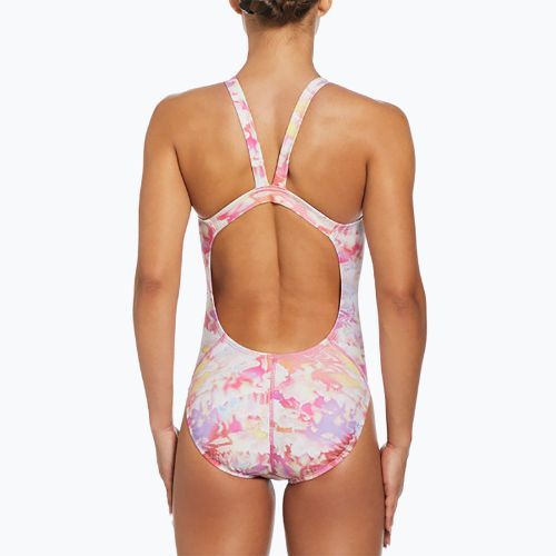 Costum de baie dintr-o piesă pentru femei Nike Hydrastrong Multi Print Fastback warm multi