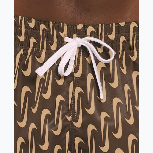 Pantaloni scurți de înot pentru bărbați Nike Swoosh Link 5" Volley cacao wow