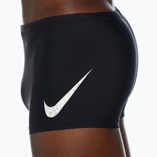 Boxeri de baie pentru bărbați Nike Tossed Swoosh Square Leg black